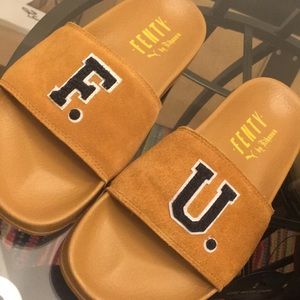 Tan Fenty Puma Slides
